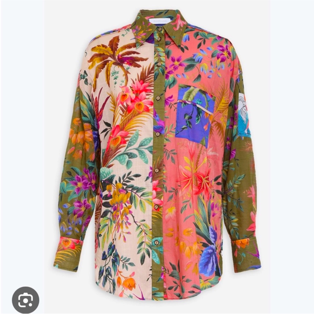 Botanical puff-sleeve romper