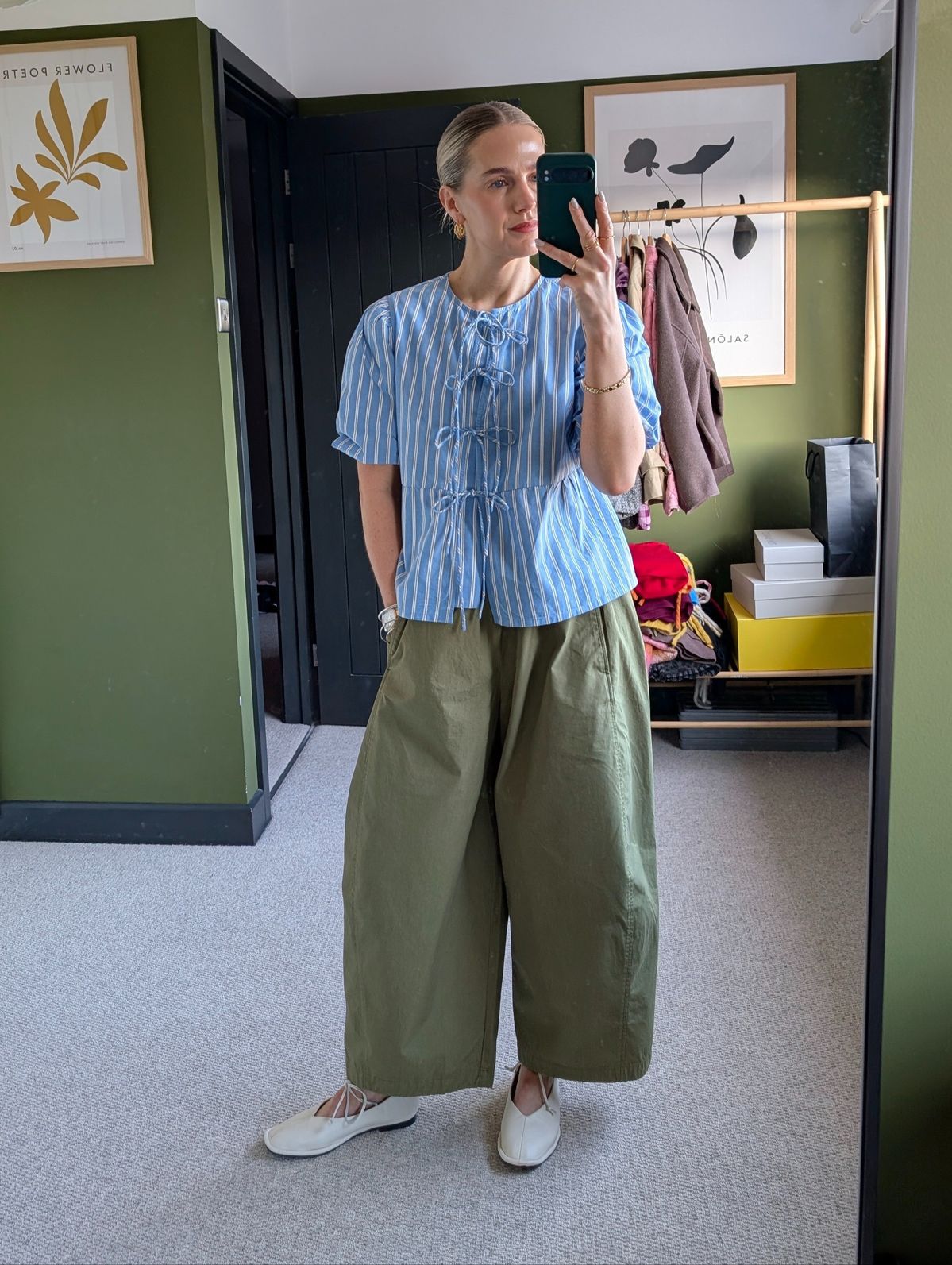 Striped shirt with tailored shorts