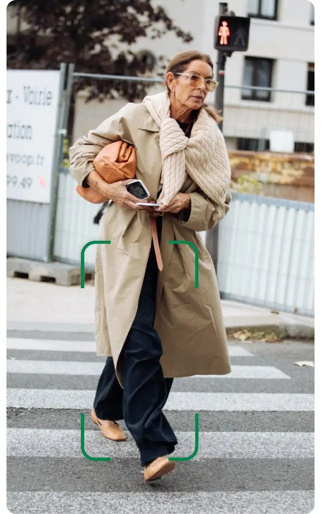 Visual search on a street-style look — Wide-leg trousers